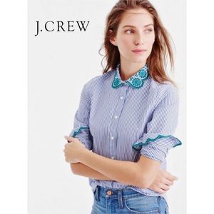 ⚡️J.CREW Blue White Striped Button Shirt